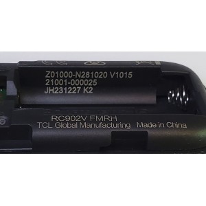 CONTROL PARA SMART TV TCL, CON COMANDO DE VOZ ((NUEVO Y ORIGINAL)) / 21001-000025 / Z01000-N281020 / RC902V FMRH / JH231227 / JH-21232 / 